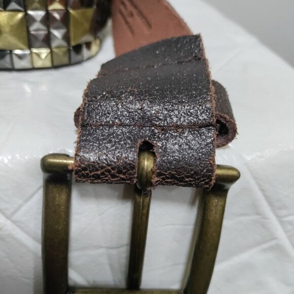 Coachella Maximalist Studded Rocker Leather Harley Y2K 49" Length - Picture 6 of 10